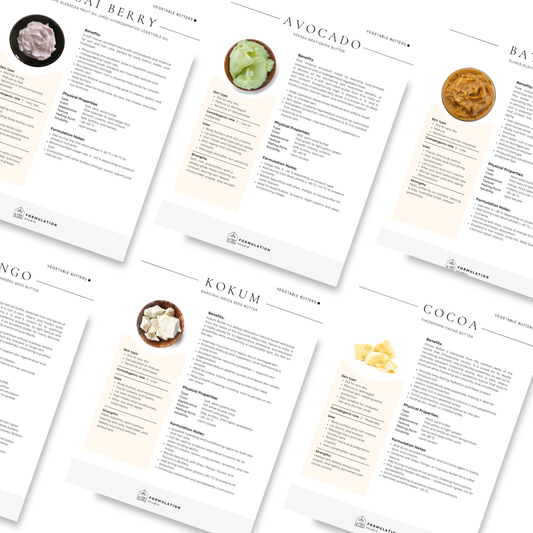 43 Cosmetic Butters Profiles – Complete Ingredient Guide for Natural Skincare Formulators