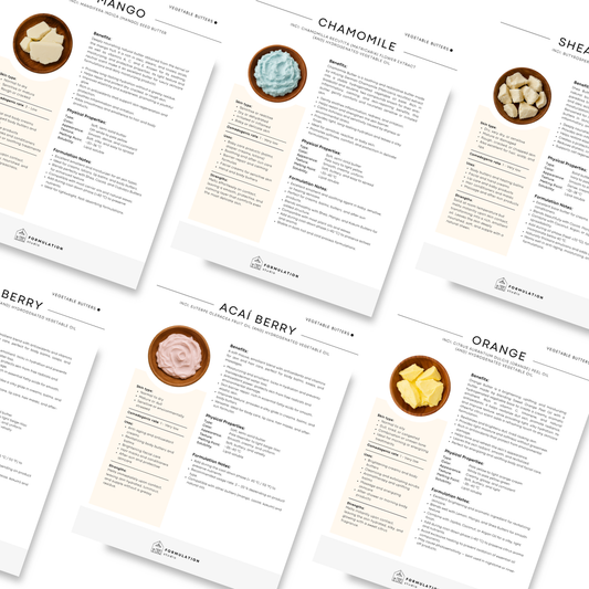 43 Cosmetic Butters Profiles – Complete Ingredient Guide for Natural Skincare Formulators