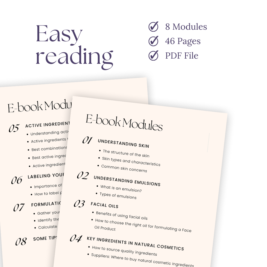 Beginner’s Guide to Natural Cosmetics Formulation | Illustrated eBook (Digital Download)