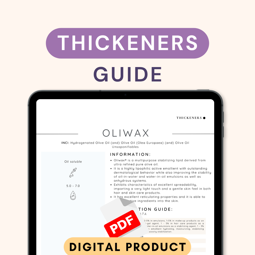 13 Cosmetic Thickeners Chart | Skincare Formulation Reference Guide (Digital PDF)