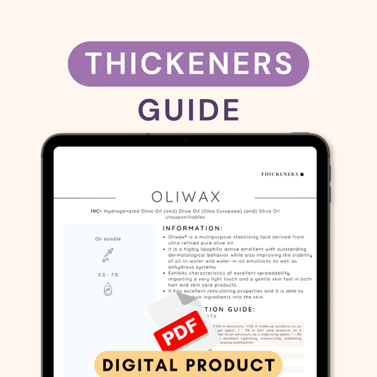 13 Cosmetic Thickeners Chart | Skincare Formulation Reference Guide (Digital PDF)