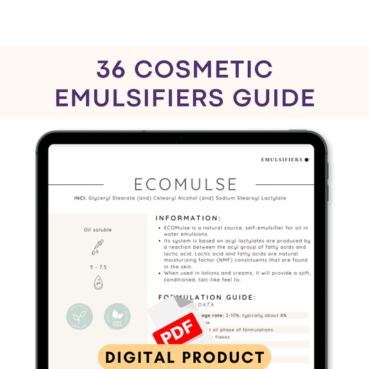 36 Cosmetic Emulsifiers Chart | Skincare Formulation Reference Guide (PDF)