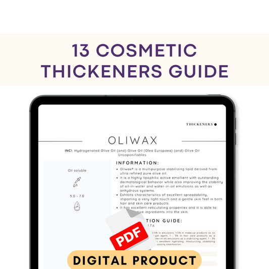 13 Cosmetic Thickeners Chart | Skincare Formulation Reference Guide (Digital PDF)