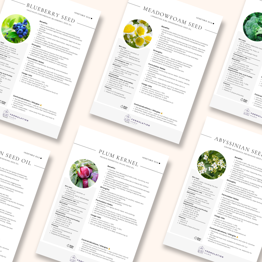 70 Carrier Oils Chart – Cosmetic Formulation Reference Guide (Digital Download)