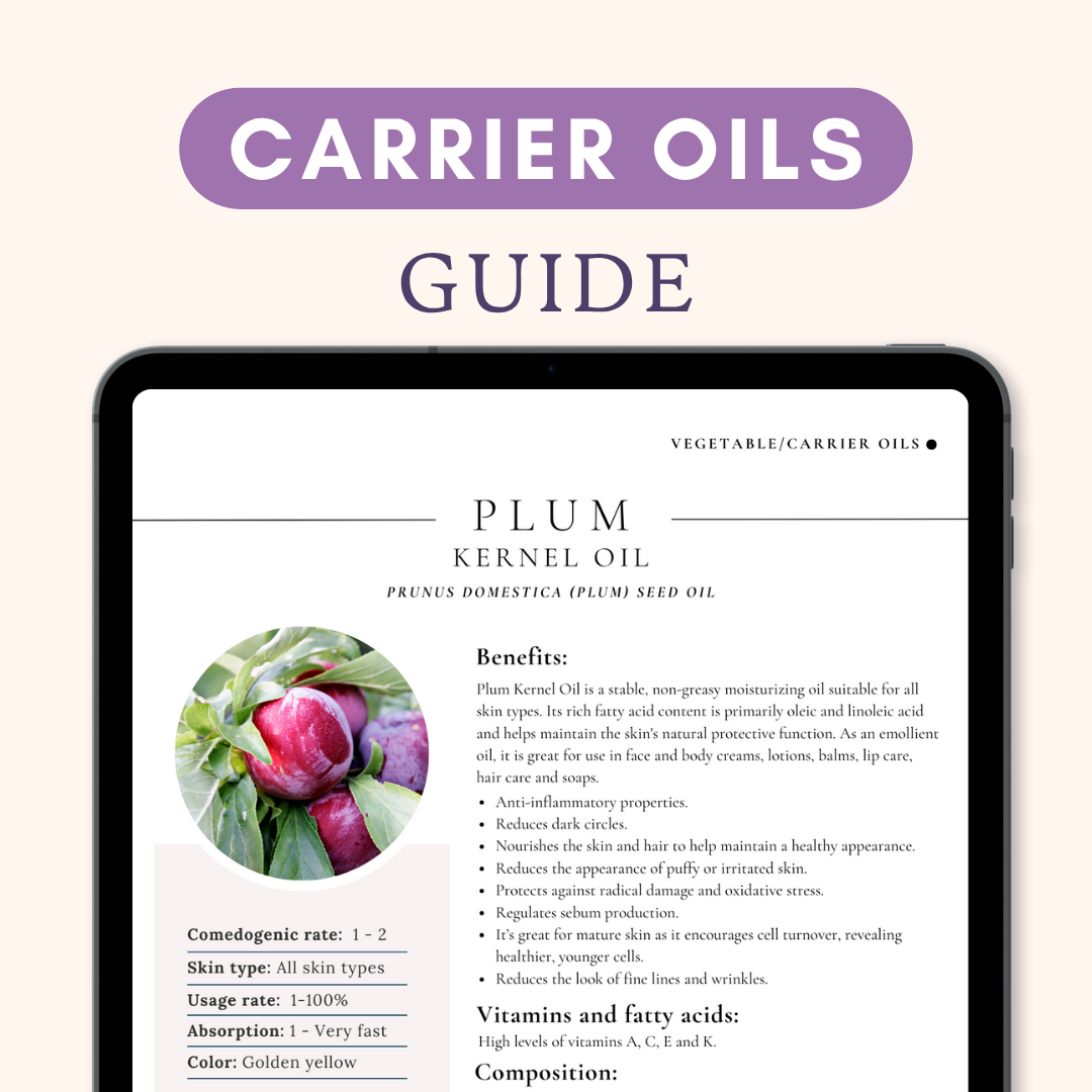 70 Carrier Oils Chart – Cosmetic Formulation Reference Guide (Digital Download)