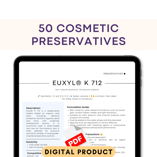 50 Cosmetic Preservatives Guide – Professional Preservative Profiles (PDF)