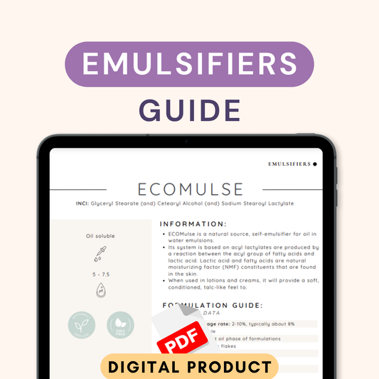 36 Cosmetic Emulsifiers Chart | Skincare Formulation Reference Guide (PDF)